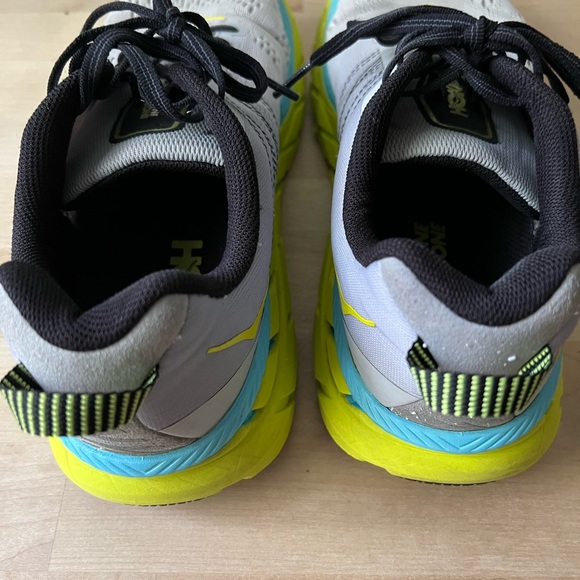 HOKA Mens Gray Yellow Blue One One Sneakers Sz 8 - Picture 12 of 15